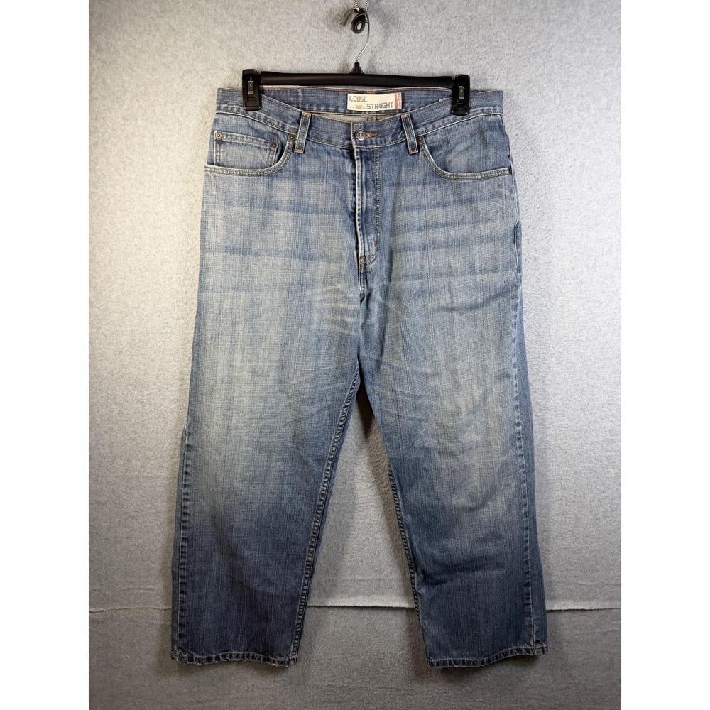 Levis 569 Jeans Mens 34x30 Blue Light Wash Denim Relaxed Loose Straight Pants